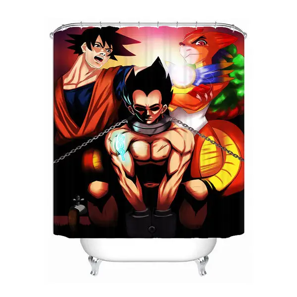 Индивидуализированный Жемчуг дракона Goku Душ Ванна занавес для ванной комнаты Mildewproof водонепроницаемый полиэстер различных размеров#0421-21-52 - Цвет: Shower Curtain