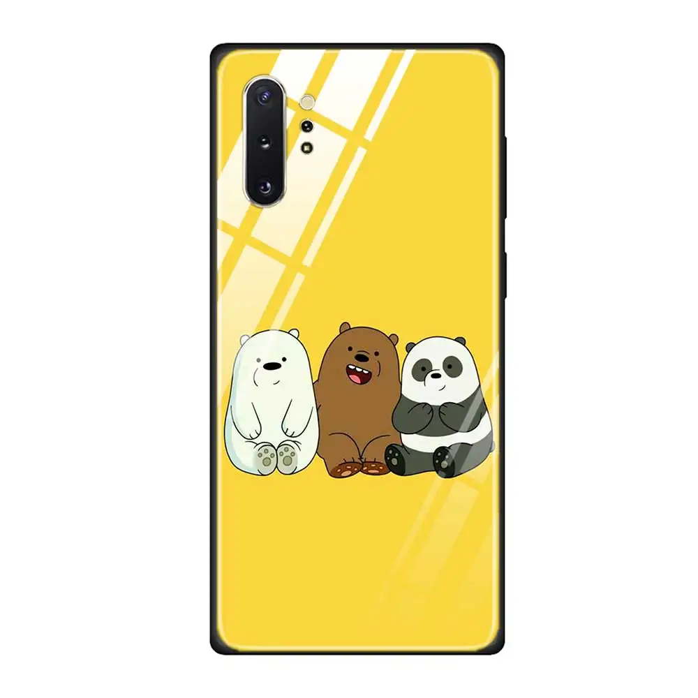 Закаленное Стекло чехол для телефона чехол для Samsung Galaxy S10 S10E S9 S8 Note 9 10 105G Plus A50 A30 ТПУ мягкий чехол с мы вся правда о медведях - Цвет: T18