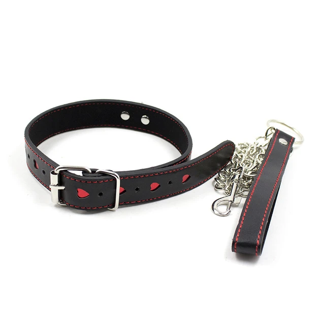 Collier BDSM Collar Cuir avec Coeur