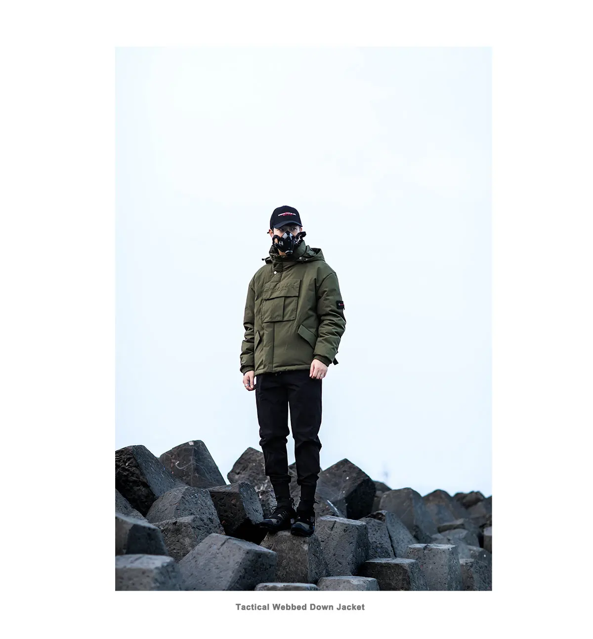 Enshadower 19aw  webbing down jacket front pocket green black techwear aesthetic streetwear warcore