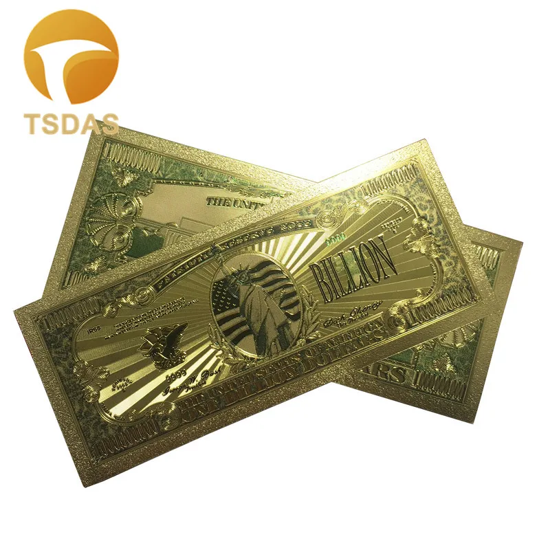 Прямая поставка копия банкнот из золотой фольги США 1 млрд долларов 24K