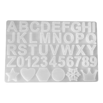 

Crystal Epoxy Resin Mold Alphabet Letter Number Pendant Casting Silicone Mould