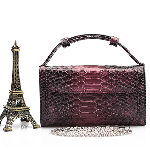 Snake Dark Purple XMESSUN Bolsa Feminina, женская сумка из натуральной кожи, женская модная сумка на плечо, роскошные дизайнерские сумки-мессенджеры из кожи питона - Цвет: Snake Dark Purple