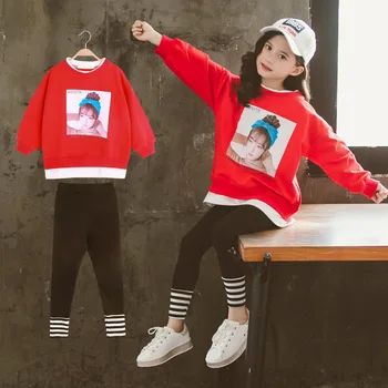 

Teenage Girls Clothing Set Casual Baby Sports Suit Children Outfits Girl School Costume Cotton Toddler Girl Clothes Legging Sets