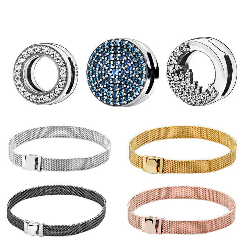 

100% 925 Sterling Silver Bead 2019 Winter Reflexion Sparkling Icicles Clips Charms fit Original Pandora Bracelets Women jewelry