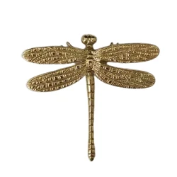 Creative Dragonfly Shaped Wardrobe Handle Brass Cupboard Pulls Kitchen Cabinets Drawer Handle Furniture Decor Hardware