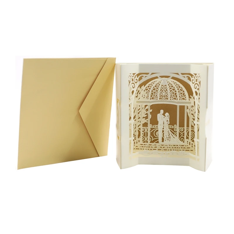 10 шт. милые свадебные приглашения 3D лазерная резка бумаги поздравительные открытки на заказ открытки пожелания подарки для влюбленных