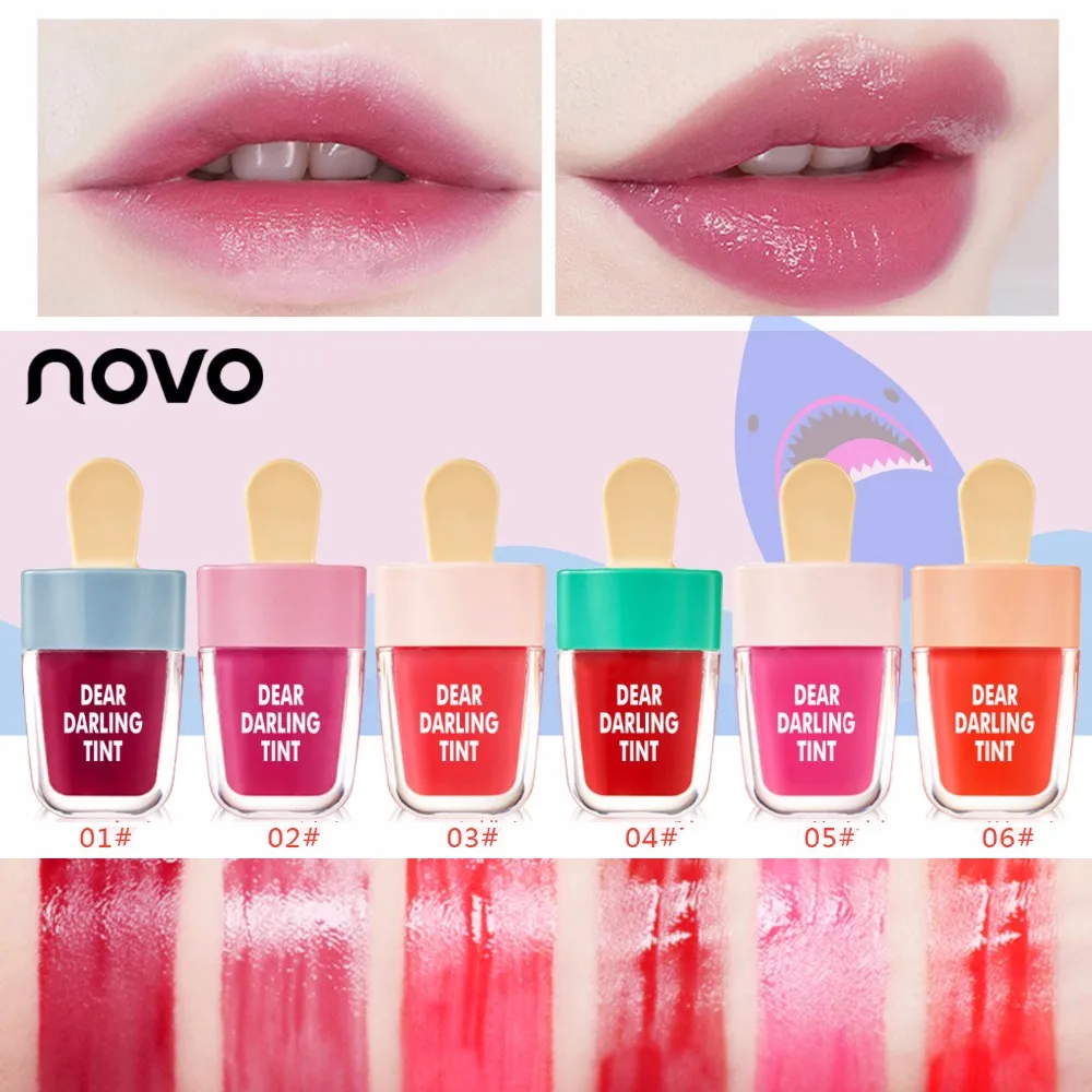 

NOVO Lovely Ice Cream Lipgloss Tattoo Makeup Moisturizer Long Lasting Lip Gloss Matte Liquid Lipstick Waterproof Lip Tint Labial
