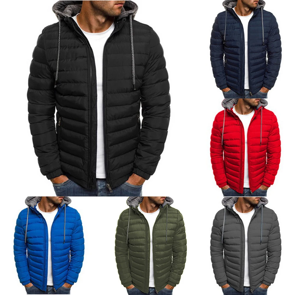 HEFLASHOR, зимняя мужская куртка, пальто с капюшоном, повседневные мужские куртки на молнии, парка, теплая одежда для мужчин, уличная одежда, зимнее пальто