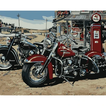 

Cool motorcycle DIY Coloring Paint By number Tools picture Painting By Numbers Surprise Gift art supplies dropship