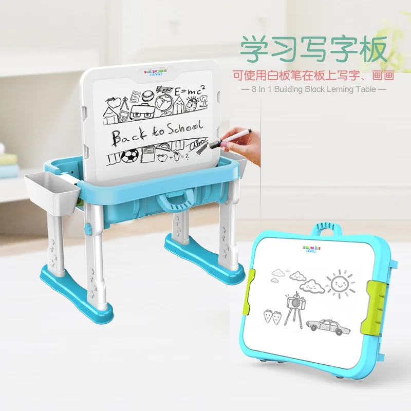 

Multi-functional CHILDREN'S Study Desk Educational Assembled Building Blocks Table Compatible Large Particles Ball Bearing Slide