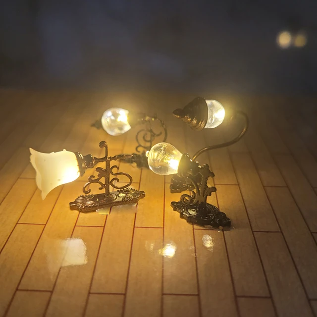 10PCS HO Scale Classic Wall Mount Gooseneck Lamps/Street Lamp Model Making Railroad/Model Park Lamps/Railroad Layout 1