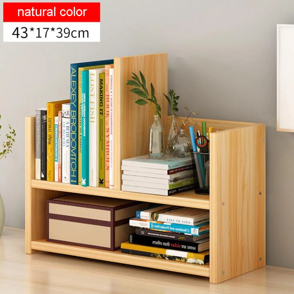 natural color Современный творческий деревянный книжный шкаф, настольный органайзер для хранения, книжная полка, офисный стол, органайзер, мебель для книг - Цвет: natural color