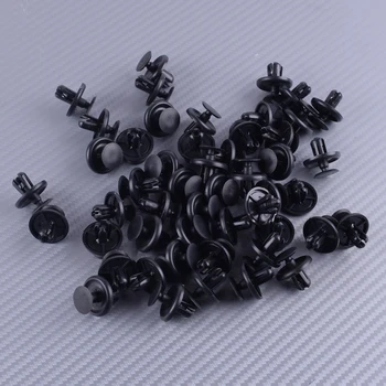 

DWCX 50pcs Plastic Engine Under Cover Push Type Retainer Clips Pins Fastener Black 90467-07201 9046707201 Fit For Toyota Lexus