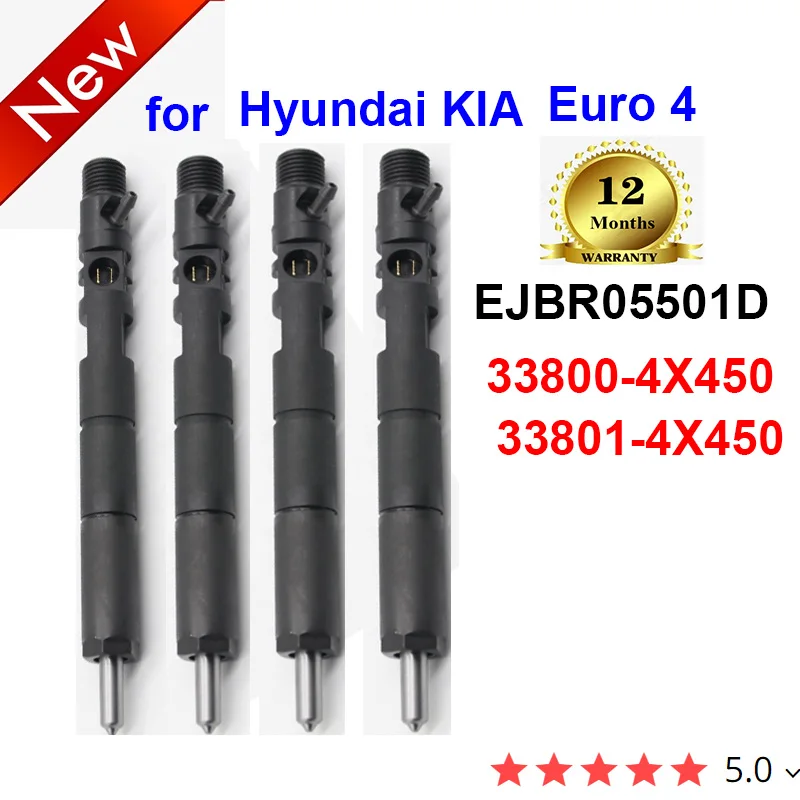 

4pc /lot Diesel Common Rail Fuel Injector 33800-4X450 33801-4X450 For EJBR05501D 33800 4X450 33801 4X450 for Hyundai/KIA Euro 4