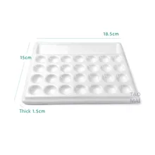  Ceramic Watercolor Palette Rectangular 28-hole/18-hole Palette Paint Plate Watercolor Gouache Paint Plate Painting Art Supplies 