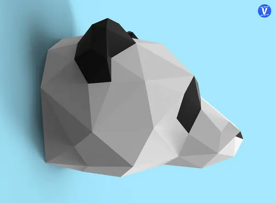 Настенная 3D модель панды из бумаги сделай сам бумажная игрушка ручной работы