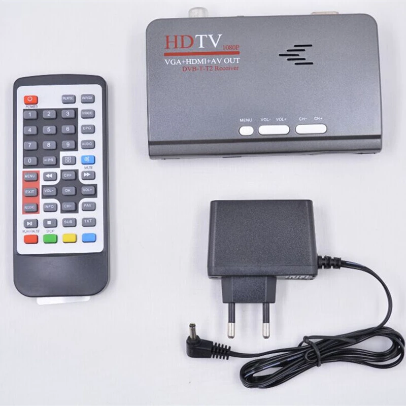 DVB-T2 TV Tuner Receiver T/T2 TV Box VGA AV CVBS 1080P HDMI-compatible digital HD Satellite receiver for LCD/CRT Monitors