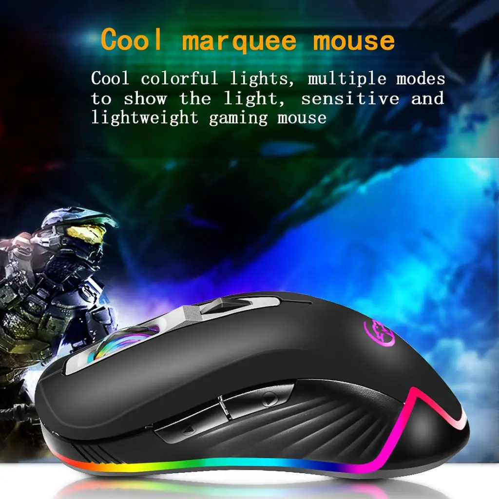 USB Wired RGB Gaming Mouse 7 Buttons 7200 DPI Adjustable Optical Gaming Mouse Ergonomic Mouse For PC Laptop Computer Desktop