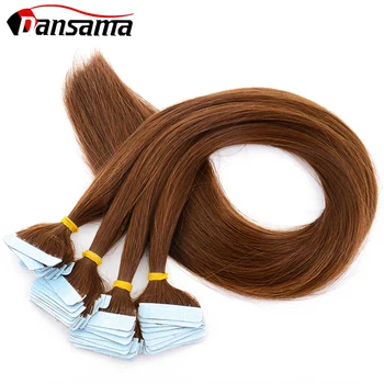 

Dansama Tape Hair Extensions Natural Skin Weft Synthetic Hair Weaving 22 Inch Double Sided Adhesive Silky Straight Black Blonde