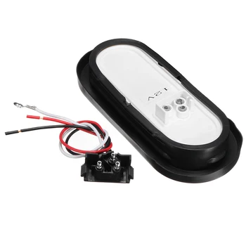 

2X 24 LED 6 Amber Oval Surface Mount Brake Stop Tail Light Car Truck Trailer US