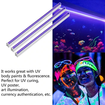 

UV Light Bar Handheld USB LED Blacklight Blue T5 Tube Detection Stage Lamp for Home Sterilizer Disinfection Deodor