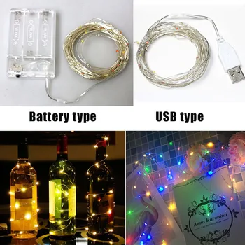 

LED String Lights Christmas Light Holiday New Year Fairy Garland Battery Power Copper Wire Lights For Christmas Tree Wedding