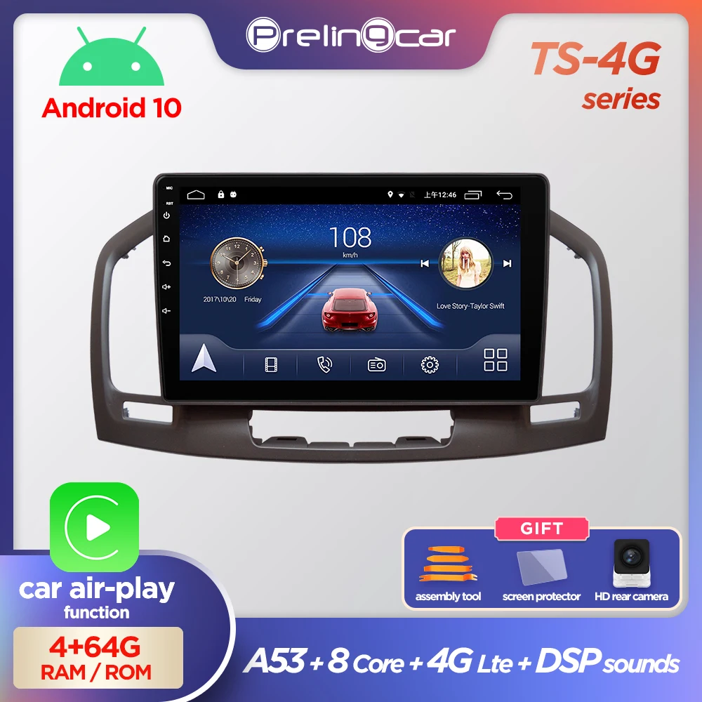 Автомагнитола Prelingcar 2 Din Android 10 0 без DVD мультимедийный видеоплеер GPS навигатор для Buick Regal Opel Insignia 1 2009