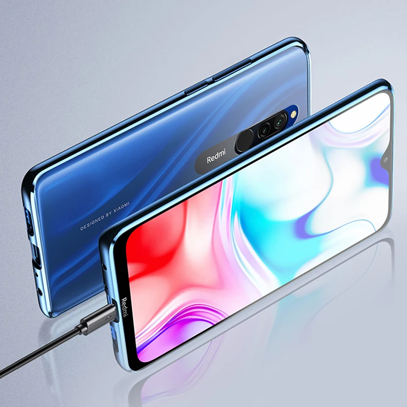Магнитный двухсторонний защитный чехол 360 для Xiomi Redmi 8, закаленное переднее заднее стекло, металлический чехол Redmi 8 On для Redmi8 A 8A, чехол