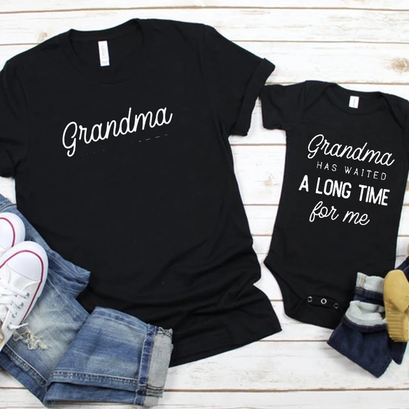 

Grandma Waited A Long Time for Me Clothes Fashion Letter Family Clothing Sets Big Sister Matching Outfits Baby Girl