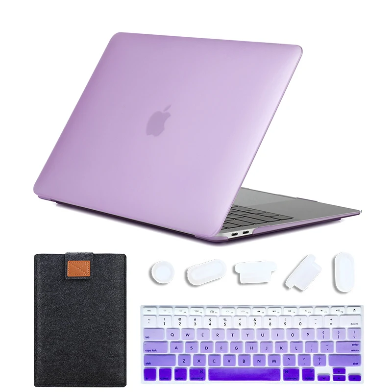 MTT прозрачный/Матовый Жесткий чехол для Macbook Air Pro retina 11 12 13 15 чехол для Apple mac book Air 13,3 дюймов Сумка для ноутбука - Цвет: Matte Purple 2