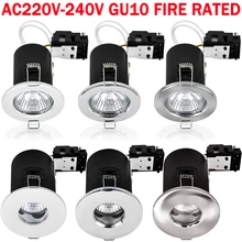 Spot lumineux LED encastrable pour le plafond, conforme à la norme d'étanchéité IP20, éclairage d'intérieur, spot lumineux de plafond, indice de protection du feu, 5W, GU10, AC220V 240V, 4 pièces