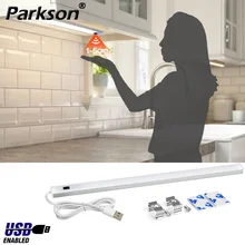 Cabinet Kitchen USB LED Under Lights 3 Colors 30/40/50cm DC 5V Hand Sweep Sensor Lamp High Brightness Bedroom Wardrobe Lighting