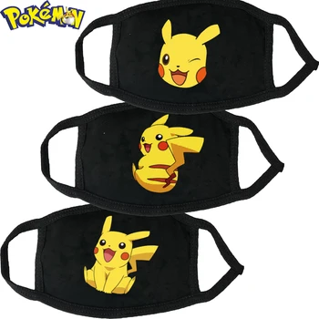 

1PC set Pikachu Cartoon Anime Pokemon face mouth Masks Children Reusable Washable Dust-proof Protection Kids cosplay Masks Gifts