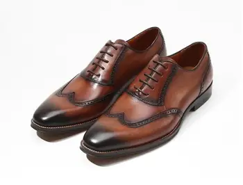

round toe Retro Men formal Bullock carved shoes hot selling lace-up oxford Genuine leather office Business party shoes