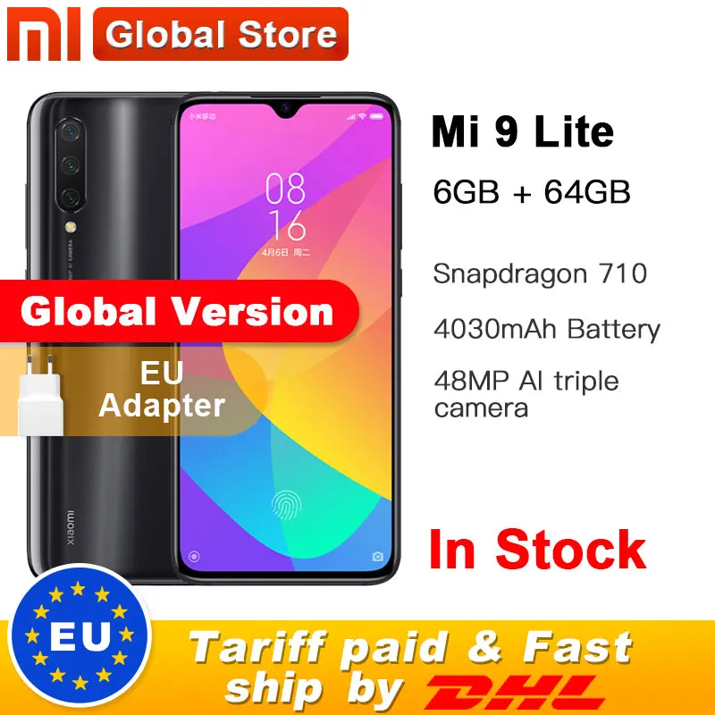 Глобальная версия Xiaomi Mi 9 Lite 6GB 64GB(CC9) Смартфон Snapdragon 710 48MP Тройная камера 32 МП фронтальная камера 6,3" полный экран