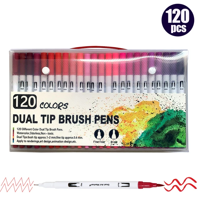 12/24/36/48/72/120 Dual Brush Pens Art Markers, Brush Tip Pen Coloring  Markers for Adult Coloring Kid Drawing Art Craft Supplies - AliExpress