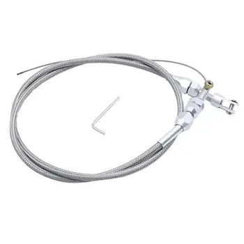 

For Ls Engine Stainless Steel Braided Throttle Gas Cable Ls1 4.8 5.3 5.7 6.0 Stainless Steel Braided Housing With Aluminum Ends