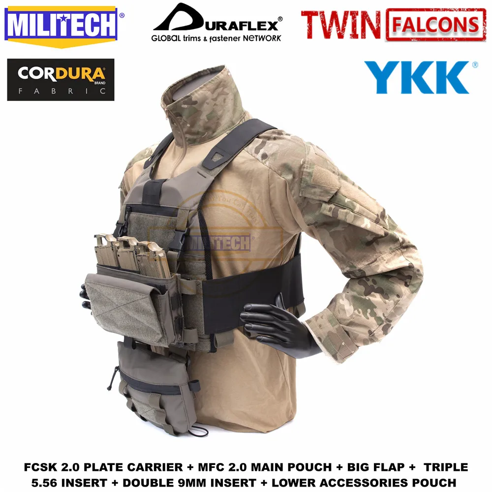 MILITECH TW FCSK 2,0 расширенный слайкстер Ferro пластинчатый Перевозчик с MFC 2,0 мешочек и нижняя сумка для принадлежностей загружаемый набор сделки