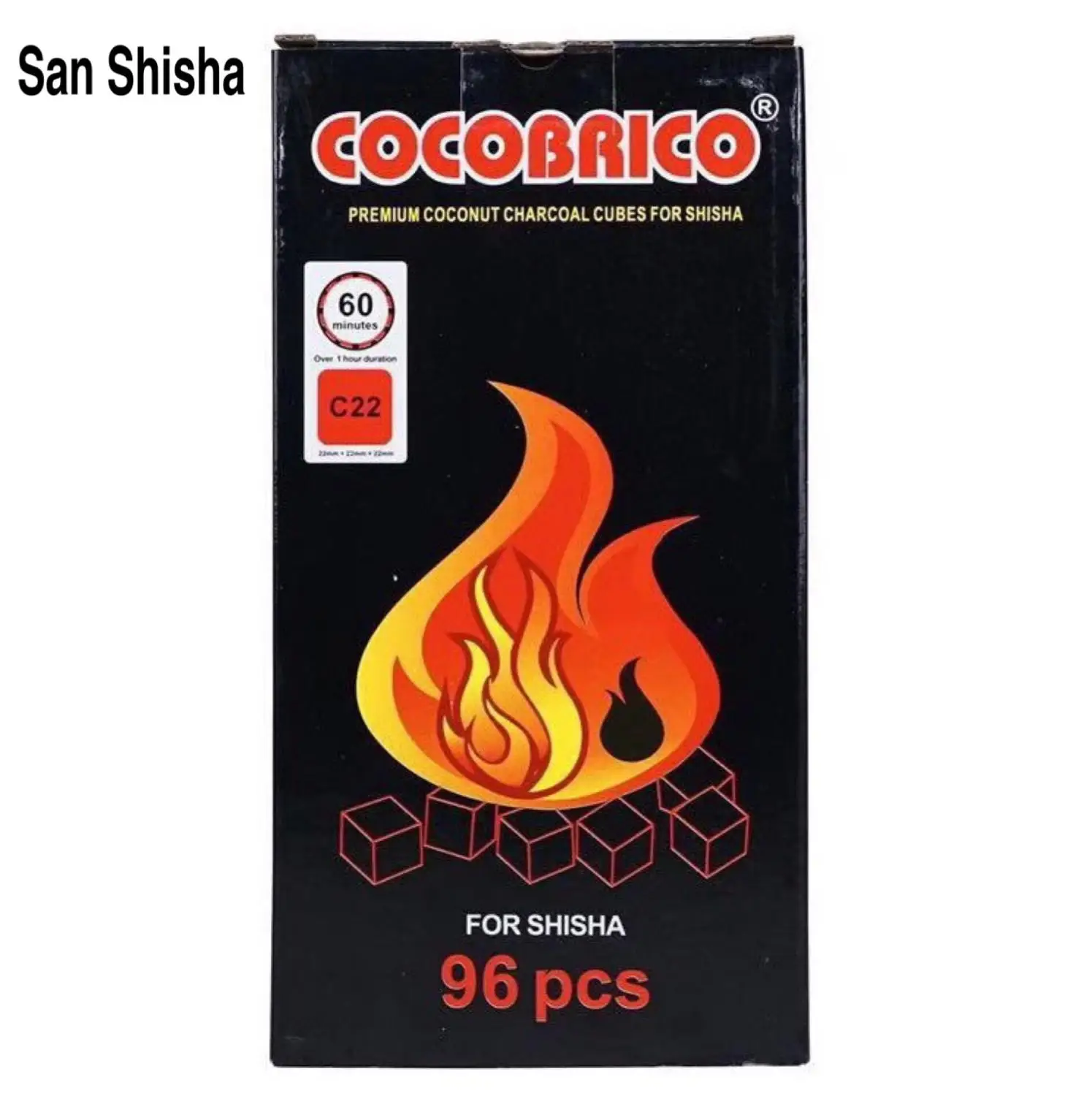 

96Pcs/Box Cocobrico Coconut Shisha Charcoal Hookah Accessories Burning Carbon Shisha Over 1hour Duration Little Ash