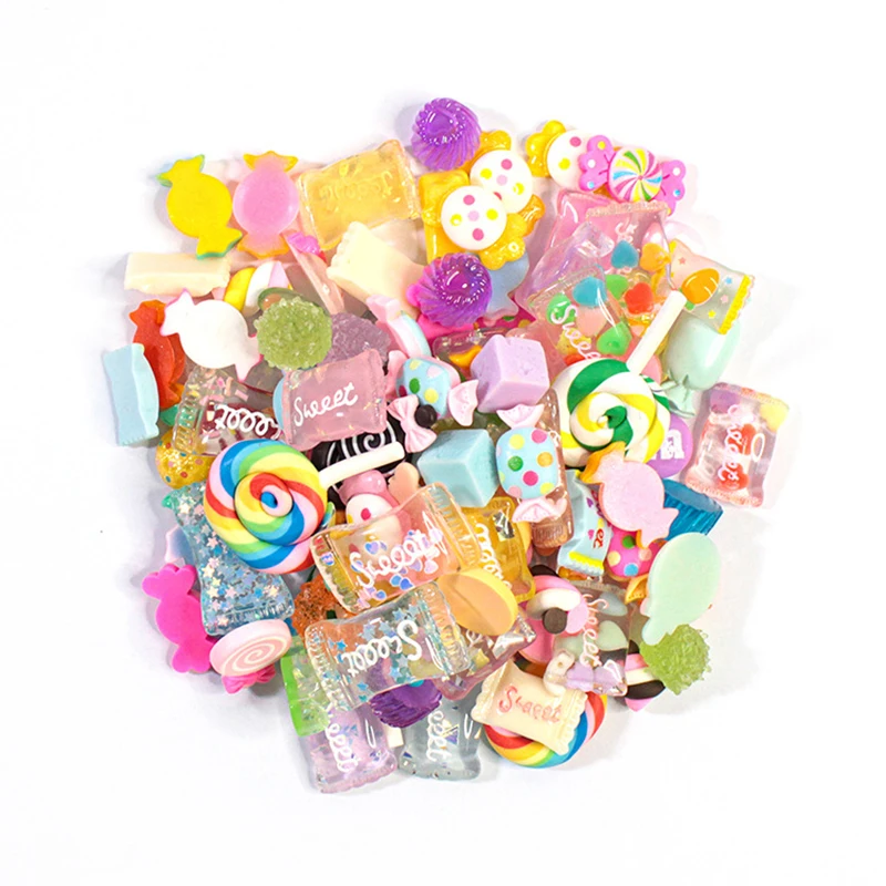 10/20pc/Set DIY Cartoon 3D Candy Nail Art Jewelry Accessories Mixed Cute Color Lollipop Resin Rhinestones Decorations | Красота и