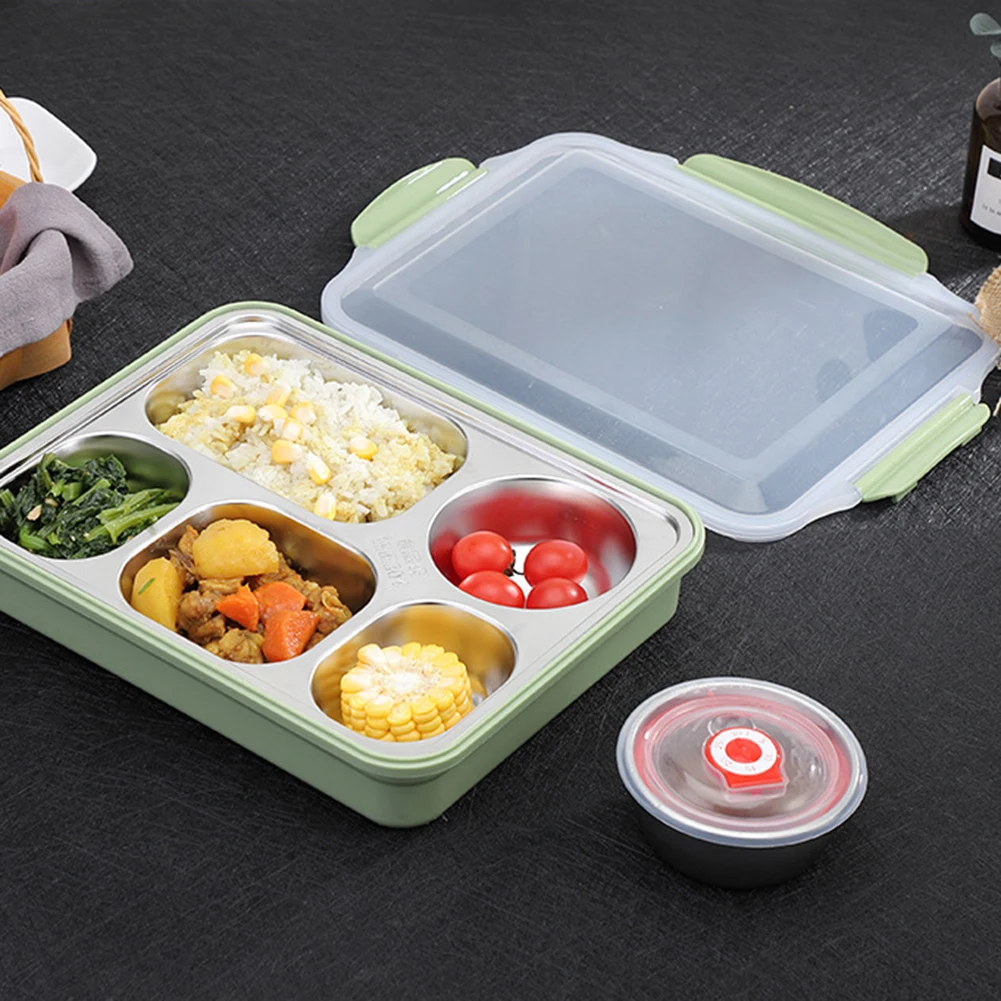 Портативный 5 сетки Снэк Ланч Bento Box герметичный контейнер для хранения еды посуда