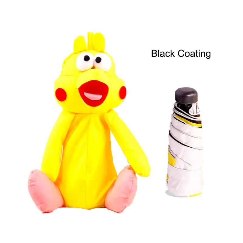 Parrot Black Coating LIKE RAIN качество мини-зонтик Карманный портативный дорожный зонтик дождь женский маленький Модный складной мультяшный Зонт с драконом UBY12 - Цвет: Parrot Black Coating