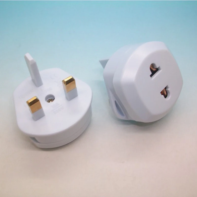 US/EU to UK AC Electrical Plug Adapter Travel Power Plug 2pin to 3pin UK Plug Converter Adapter 2PCS