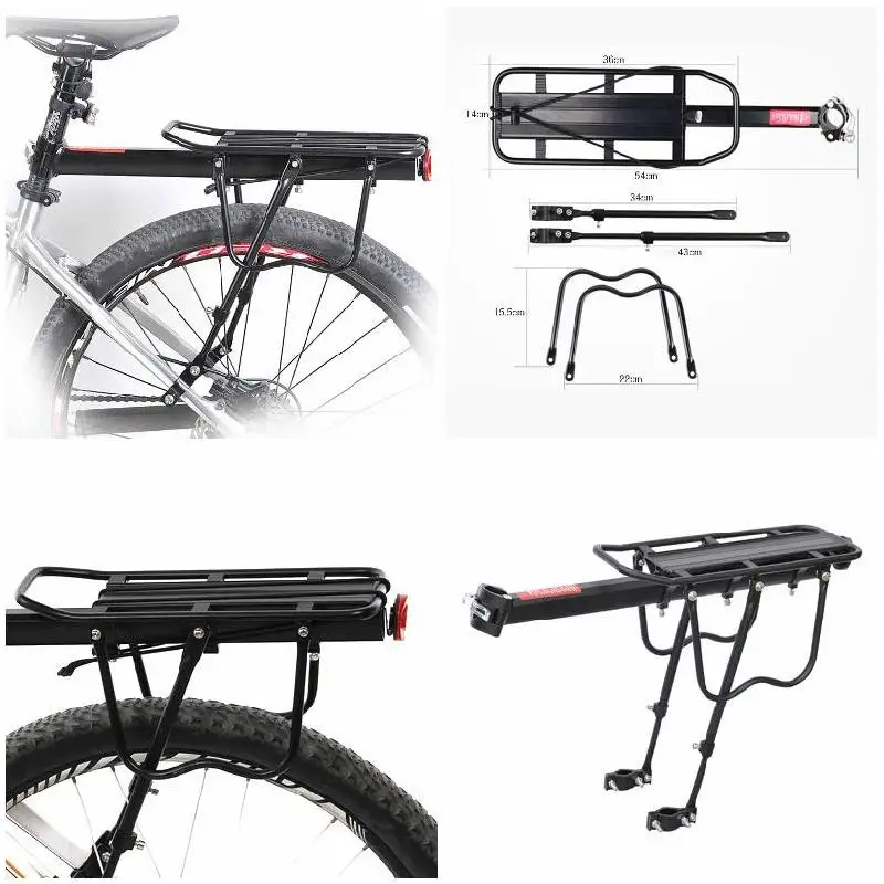 Bicycle Bike Rear Rack Quick Release Aluminum Alloy Frame Carrier Holder Mount Bike rack 50kg capaciblity Bicycle Quick Release
