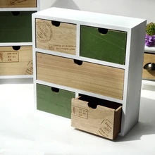 Винтажный деревянный ящик для хранения, деревянный комод для украшений, офисное украшение для дома, Настольный ящик для хранения