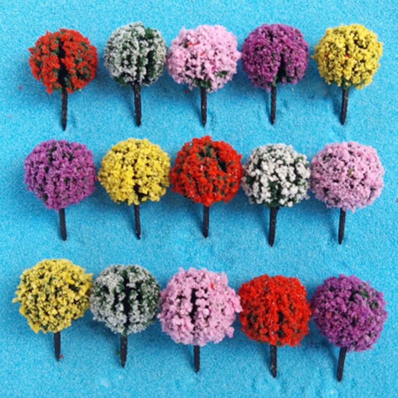 5PCs/Lot Fairy Garden Miniature Tree Flower Ball Model Mini Landscape Ornaments For Home Xmas New Year Decoration Color Random