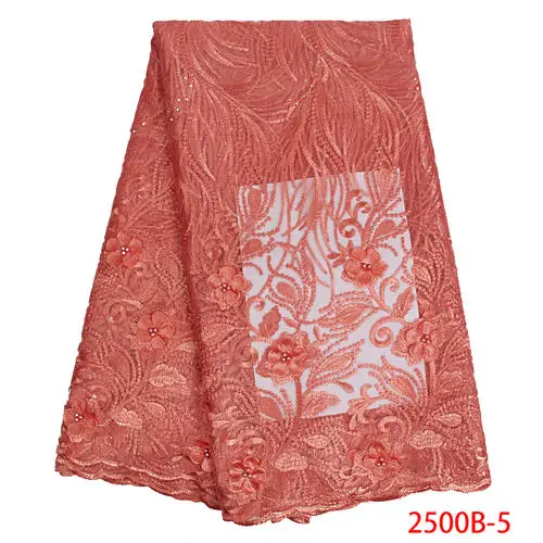 Picture 5 3D Laces High Quality, Beaded Nigerian Lace Fabric, Embroidery French Tulle Lace with Stones for Bridal YA2500B-4 - Цвет: Picture 5