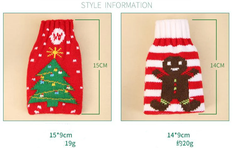 Хлопья снега/Рождество дерево/олени/вязаная детская одежда обложки бутылка вина