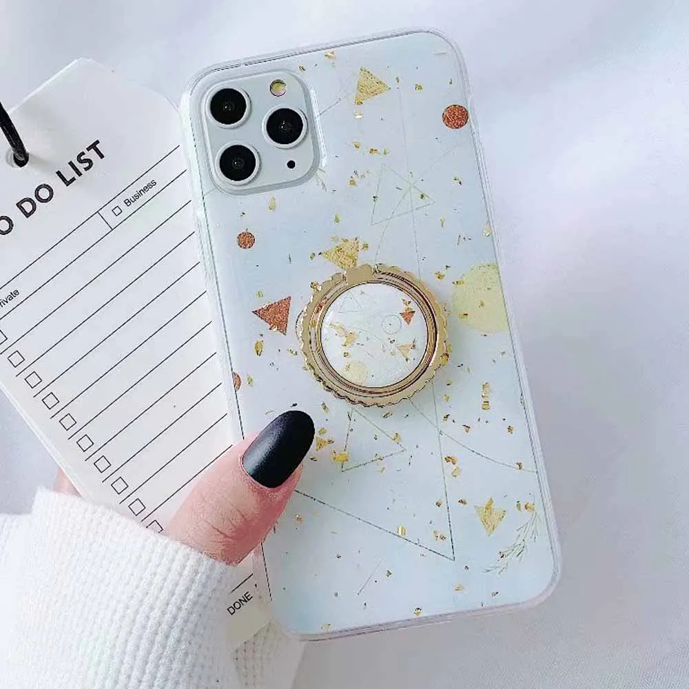 Чехол для телефона с кольцом на палец, мраморный чехол s для iphone 11 Pro XS Max X XR 8 7 6 6S Plus, мягкий силиконовый чехол из ТПУ